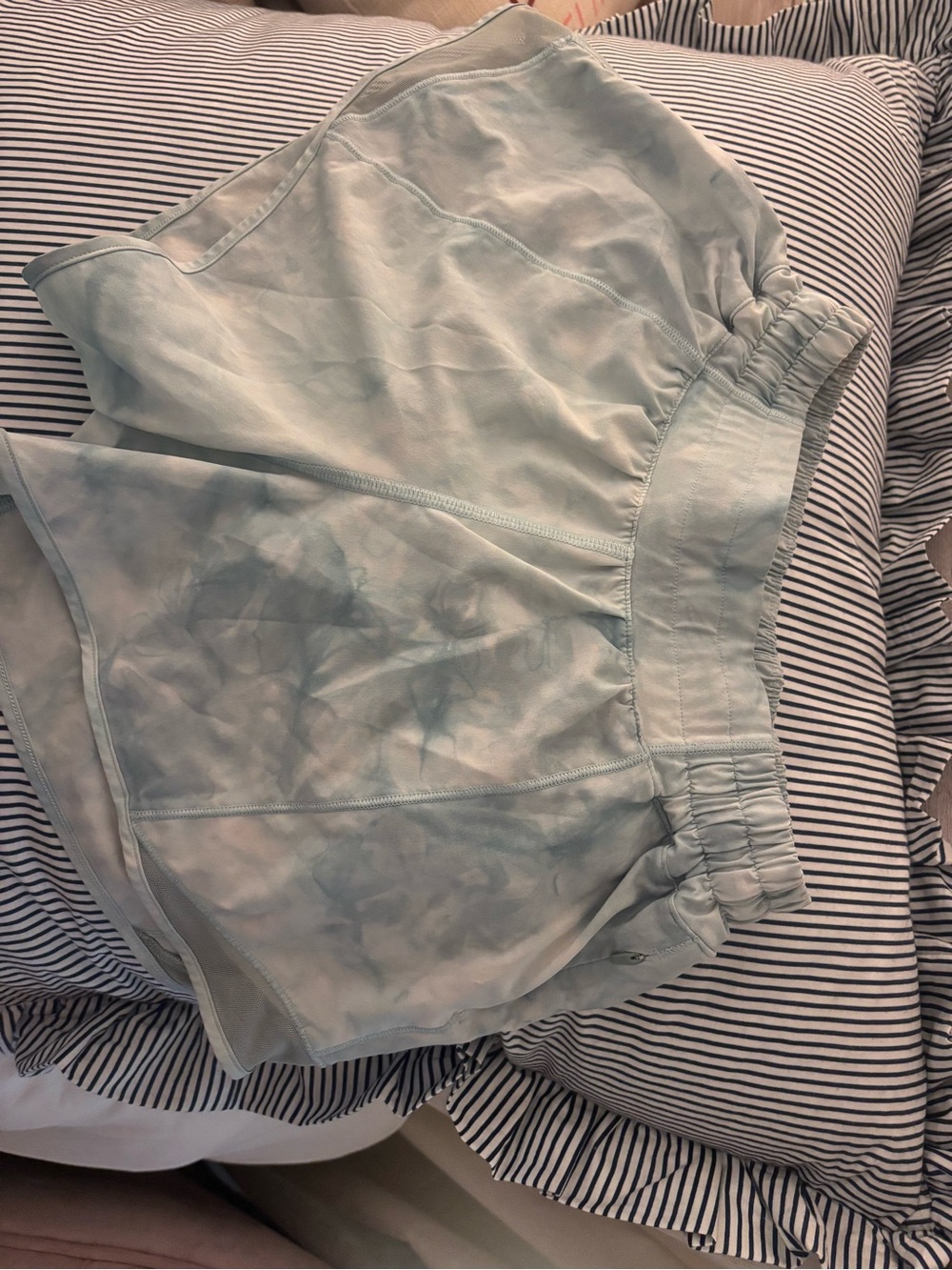 lululemon athletica Light Blue Tie-Dye Athletic Shorts